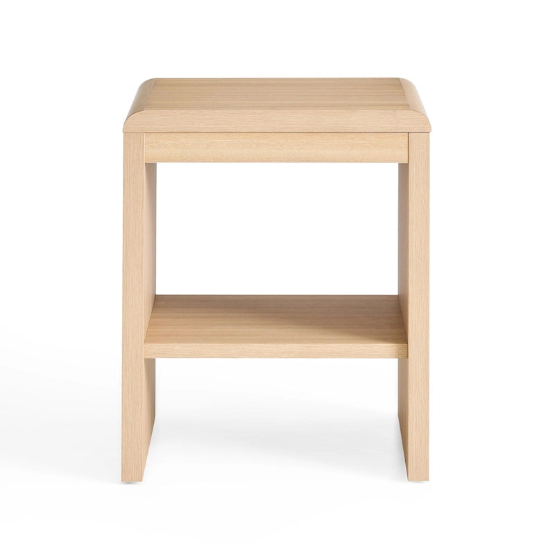 Tavolino Moderno in Legno con Angoli Arrotondati e Porte USB