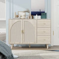 2 Doors and 3 Drawers Wood Pantry Organizer with Adjustable Laminates, Storage Cabinet for Living Room, Kitchen