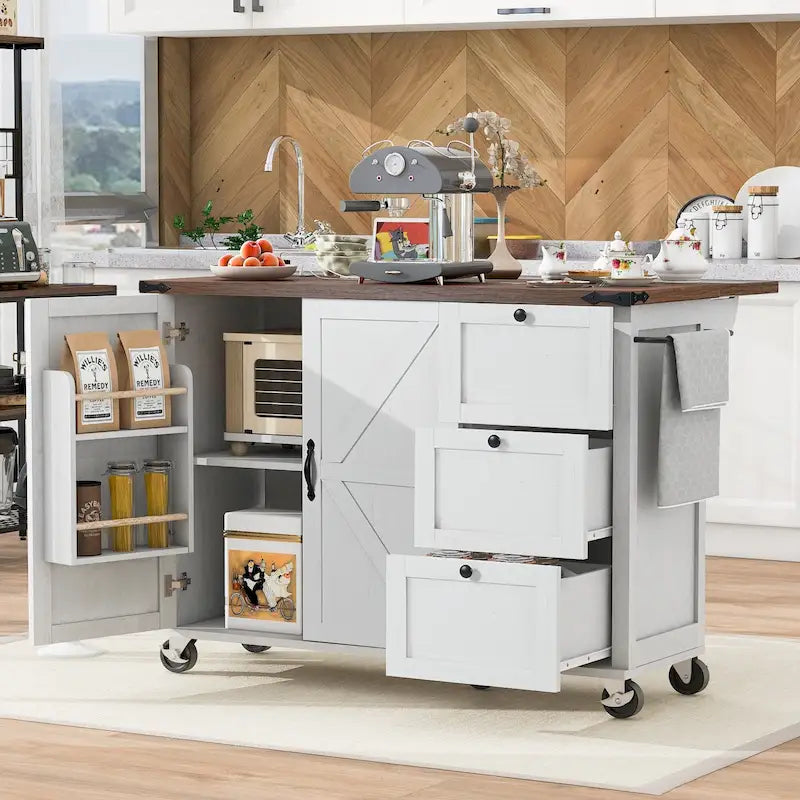 Isola da Cucina Stile Rustico con Presa Elettrica,Per Casa,Cucina e Sala da Pranzo
